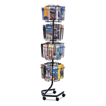 Safco® Wire Rotary Display Racks, 32 Compartments, 15w X 15d X 60h, Charcoal freeshipping - TVN Wholesale
